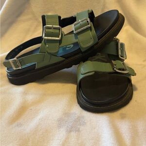 Kickers Noesummer Chunky Strappy Sandals Olive Green Buckle Comfort EU 40 US 9